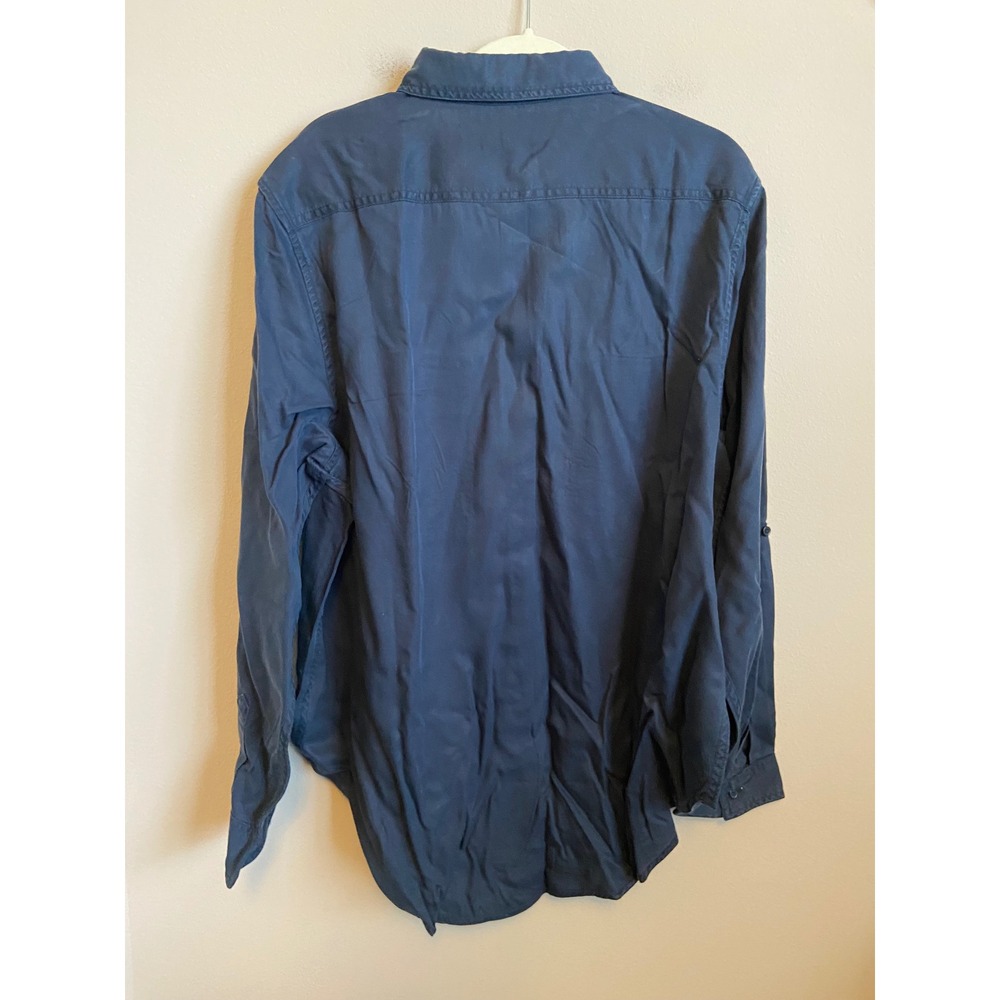 Quince Vintage Wash Tencel Utility Shirt Midnight Blue XL SCP001 Button Down - Picture 9 of 9
